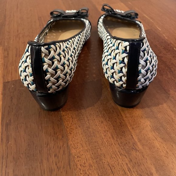 Black, White and speks of Blue - Ferragamo Flats - Picture 3 of 4